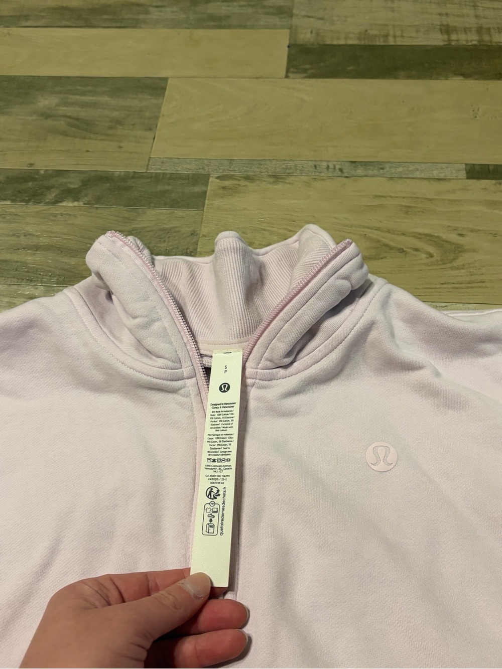 Lululemon Cotton Terry Tennis Half Zip Pink Organza Womens S - Picture 3 of 7